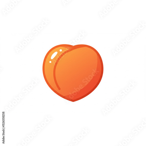 Delightful peach heart design perfect for branding projects needing a cute fruit logo icon or a charming summery emblem for your business