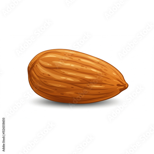 almonds on a white background, vector illustration