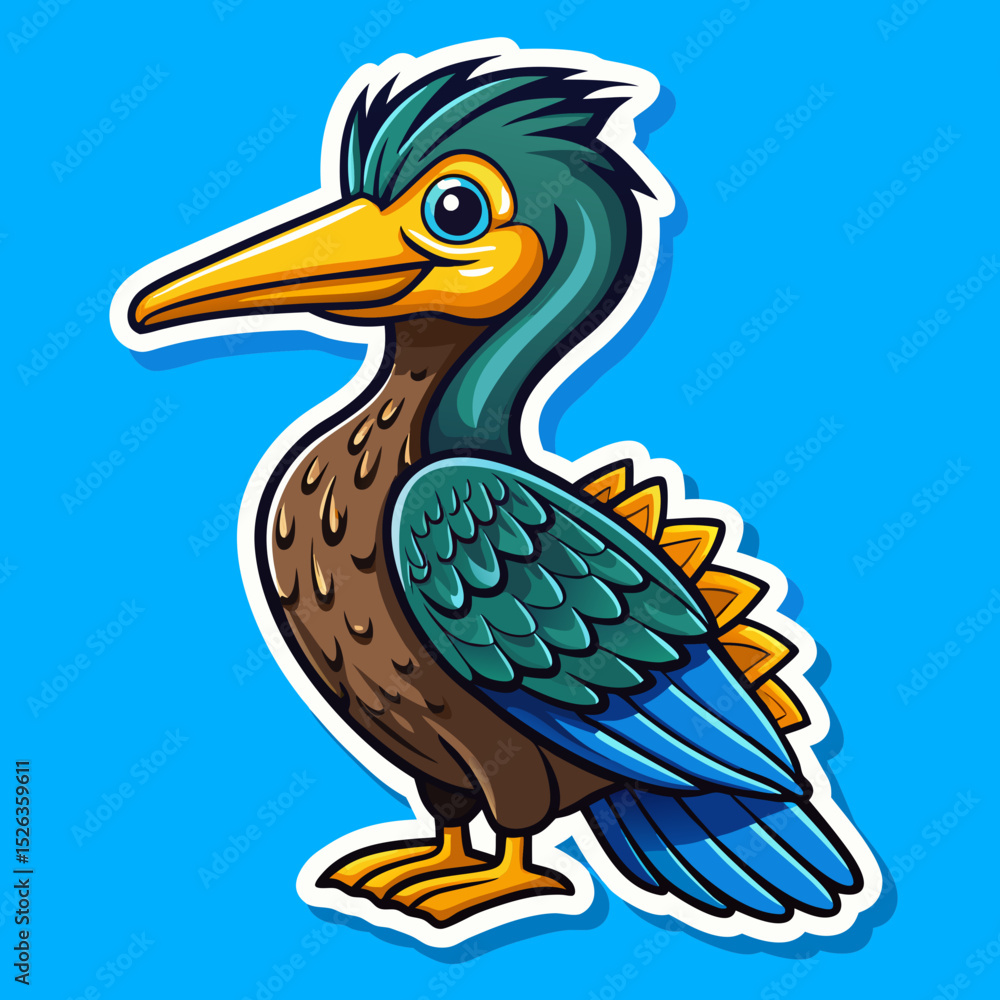 Fototapeta premium blue bird cartoon