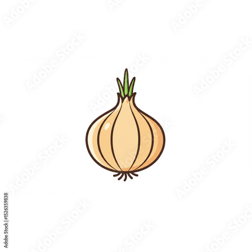 A charming hand-drawn onion design perfect for food branding logos or fresh produce market icons and agricultural websites.