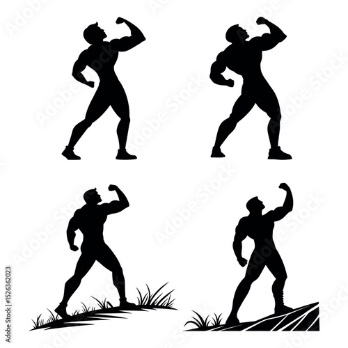 Fitness Muscular Man Graphic – Workout Silhouette Art