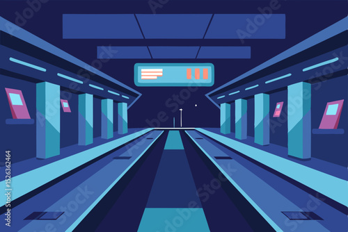 Futuristic Subway Station A Digital Illustration of Modern Underground Transportation