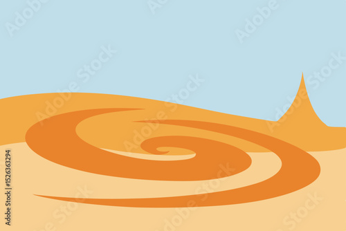 Abstract vector background illustration with a red 3D target arrow hitting the center of a spiral shape, symbolizing business success and goal achievement