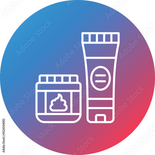 Hair Gel Line Gradient Circle Background Icon