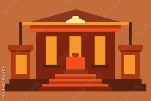 Majestic Ancient Temple Architectural Design Illustration