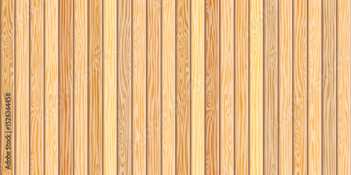 Wood plank wall, vertical slats, wood texture seamless pattern, different tones, vector design
