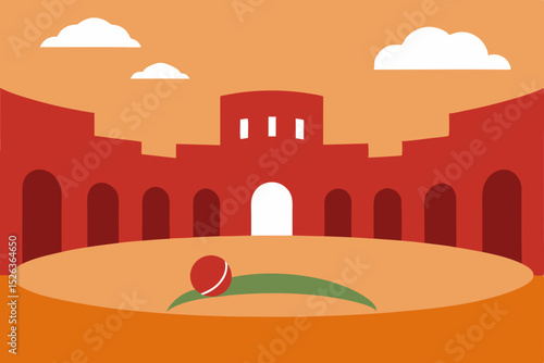 Spanish Bullring A Vibrant Illustration of Traditional Architecture and Culture