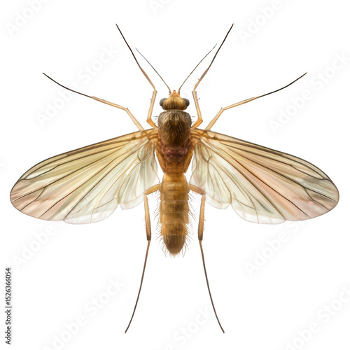Hyper-Realistic Sandfly Detailed Close-Up Transparent Background