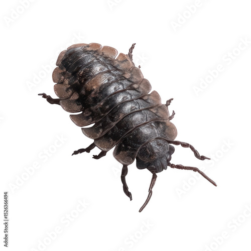 Hyper-Realistic Woodlouse Insect, Segmented Body Visible