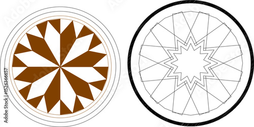 sketch vector illustration silhouette design ornament decoration mandala rosette classic vintage ethnic modern 