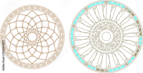 sketch vector illustration silhouette design ornament decoration mandala rosette classic vintage ethnic modern traditional