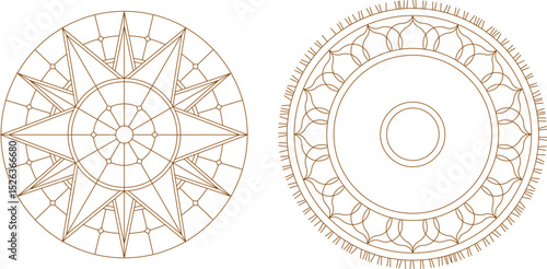 sketch vector illustration silhouette design ornament decoration mandala rosette classic vintage ethnic modern traditional