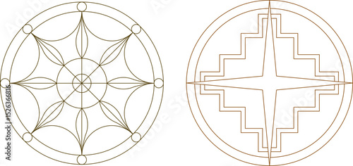 sketch vector illustration silhouette design ornament decoration mandala rosette classic vintage ethnic abstract modern traditional