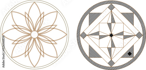 sketch vector illustration silhouette design ornament decoration mandala rosette classic vintage ethnic abstract modern traditional