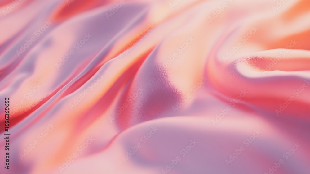 Obraz premium Delicate pink and orange fabric waves capture dreamy and soft aesthetic
