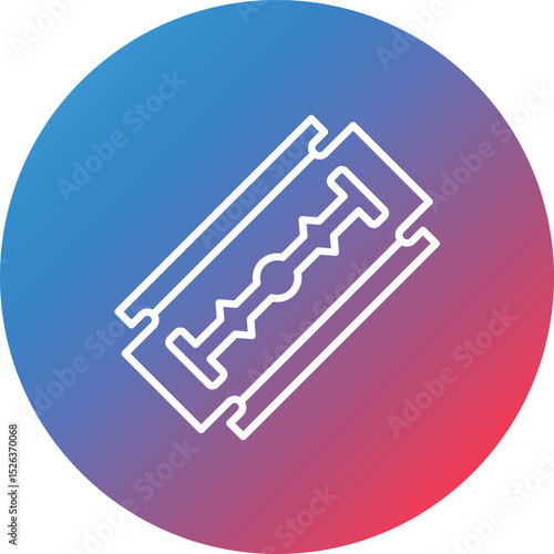 Razor Blade Line Gradient Circle Background Icon