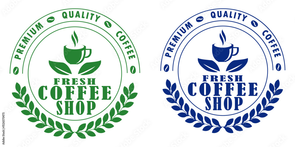 Obraz premium Quality Fresh Coffee Shop Signage For Branding And Business Guidelines. Quality fresh coffee shop branding concept. Modern minimalist coffee shop signage design