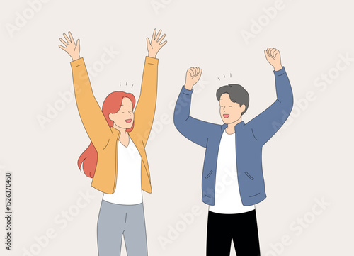 A cheerful and vibrant celebration of success shared together with joyful friends