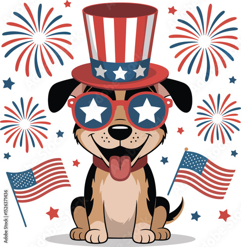 Patriotic puppy celebrates independence day