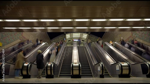 escalator in subway station