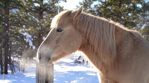 horse in winter
