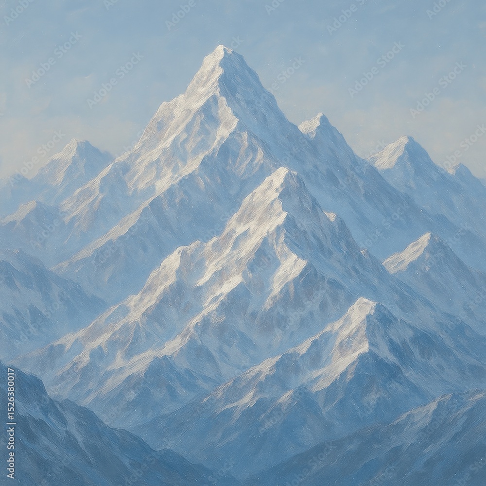 Obraz premium Shimmering Tones: Reminiscent of Snow-Capped Mountain Peaks