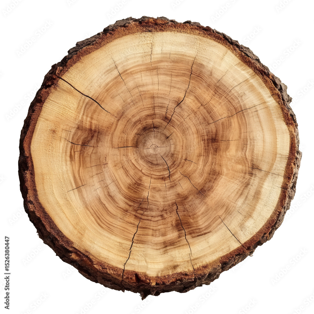 Obraz premium Stunning Cross Section of a Tree Trunk Nature's Intricate Rings and Textures