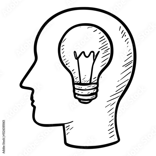 Head with Light Bulb