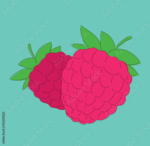 Fresh Raspberries on a Bright and Colorful Background Perfect for Various Uses and Occasions