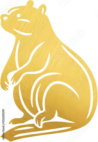 Beaver Wrapped in Golden Elegance