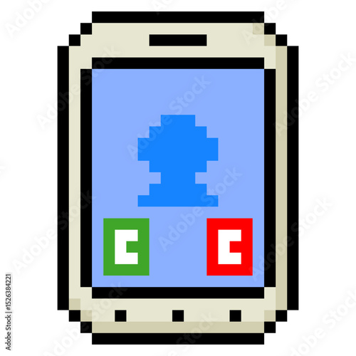 Smartphone in pixel art style