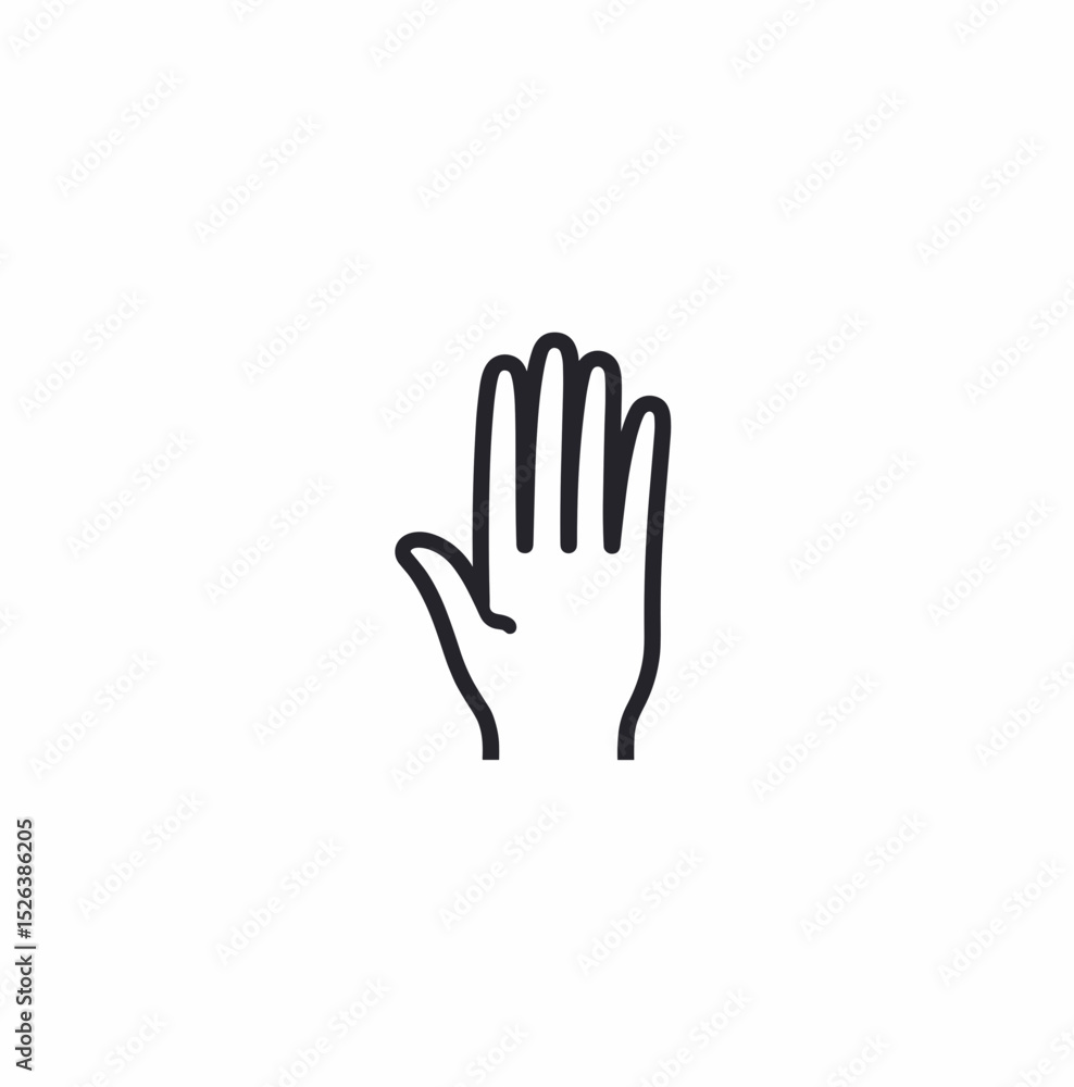 Fototapeta premium Stylized open hand illustration on a white background, gesture and communication concept