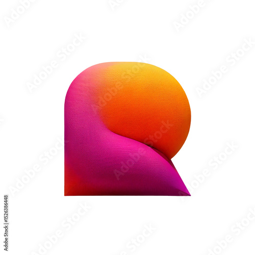 Modern, funky letter R. Bold, Puffy and Playful Typography
