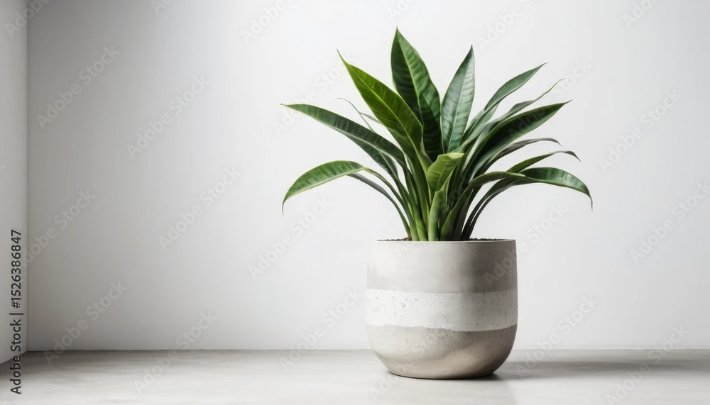 Stylish Sansevieria Plant in Modern Concrete Pot Home Decor Interior Design Stylish Sansevieria Plant in Modern Concrete Pot Home Decor Interior Design