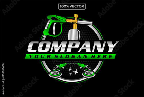 Pressure wash logo design for mobile detailing  illustration template