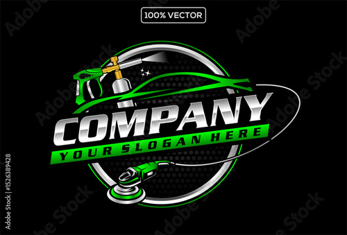 Pressure wash logo design for mobile detailing business illustration element