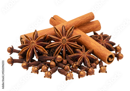 Wallpaper Mural Isolated Cinnamon Sticks, Star Anise, and Cloves Torontodigital.ca