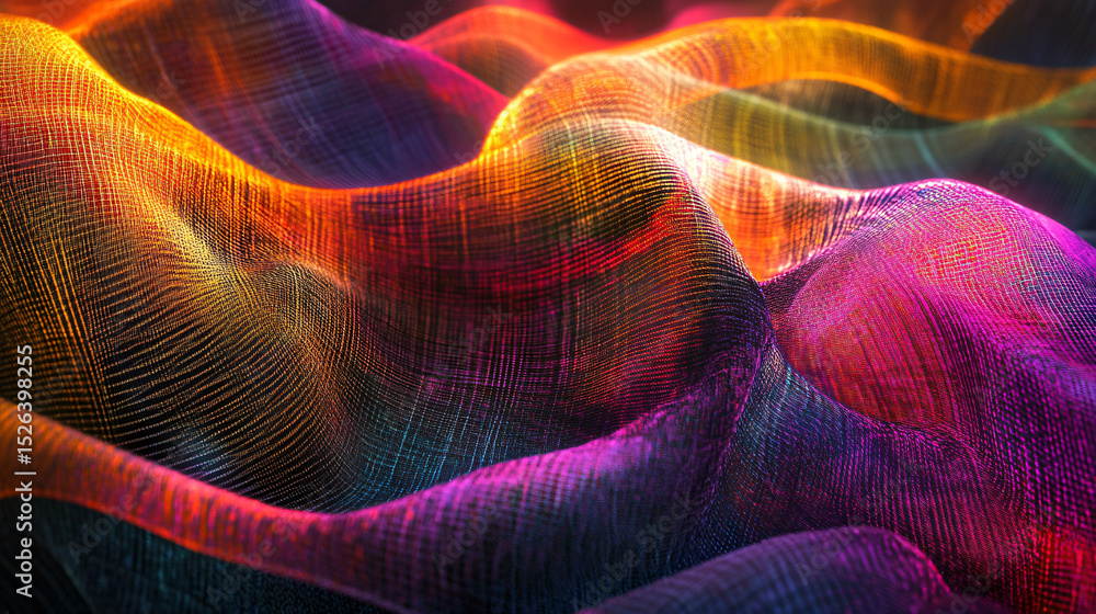 Fototapeta premium Vibrant Hues Abstract Colorful Mesh Texture Background