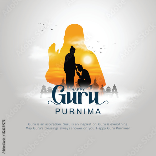 new Happy guru Purnima guru and shishya blessing. god abstract Vector Illustration design.
