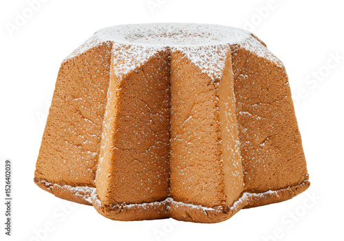 Isolated Traditional Italian Pandoro Cake with Powdered Sugar