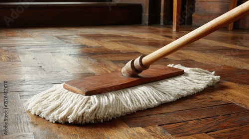 Wallpaper Mural Cleaning herringbone wood floor with traditional mop for vintage home care Torontodigital.ca