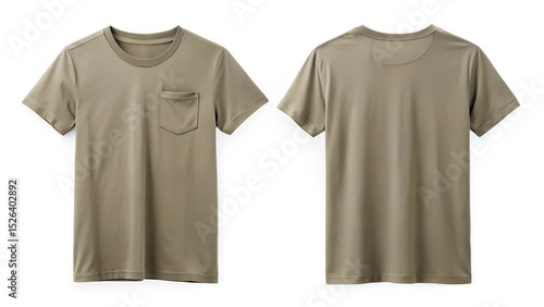 minimal clear and elegant khaki pocket t shirt