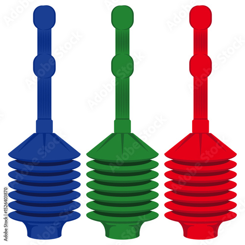 Tableau sur toile accordion plunger  vector illustration drawing.