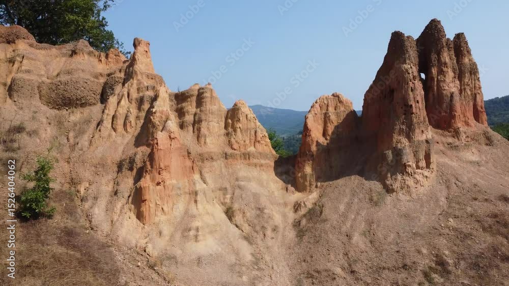 Sand Pyramids located near the city of Foča in Bosnia and Herzegovina. The Sand Pyramids are a fascinating natural phenomenon. Sand Pyramids located near the city of Foča in Bosnia and Herzegovina. The Sand Pyramids are a fascinating natural phenomenon.