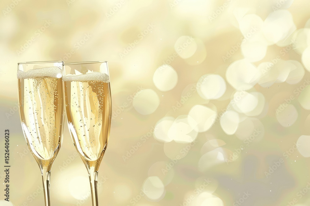 Detailed Image of Celebratory Champagne Toast Illustration Detailed Image of Celebratory Champagne Toast Illustration