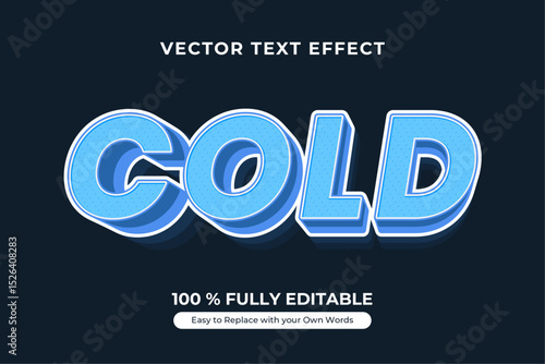 Cold 3D Vector Text Effect with Editable Style