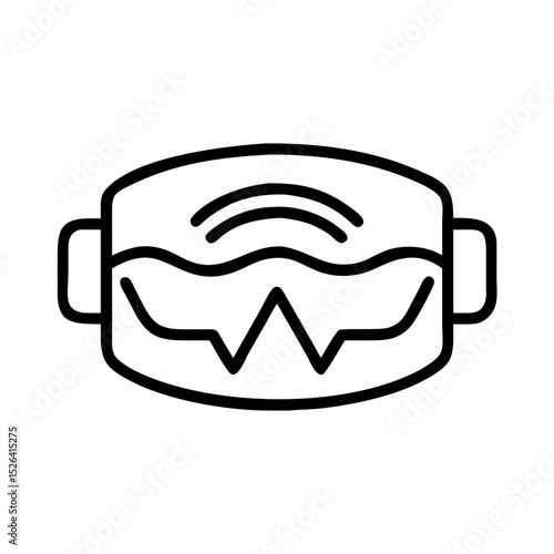 Virtual reality headset in black outline icon style