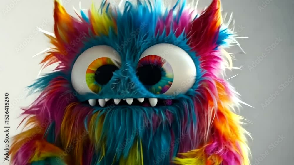 Colorful Cartoon Creature Enjoys Life Colorful Cartoon Creature Enjoys Life