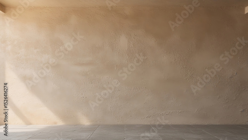 Wall with textured plaster in a warm neutral tone
