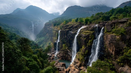 waterfall in the mountains